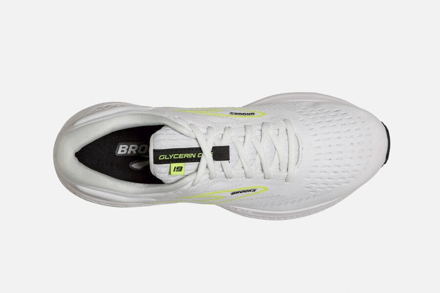 Glycerin GTS 19 Road Brooks Running Shoes NZ Mens - White - BPZNQE-972